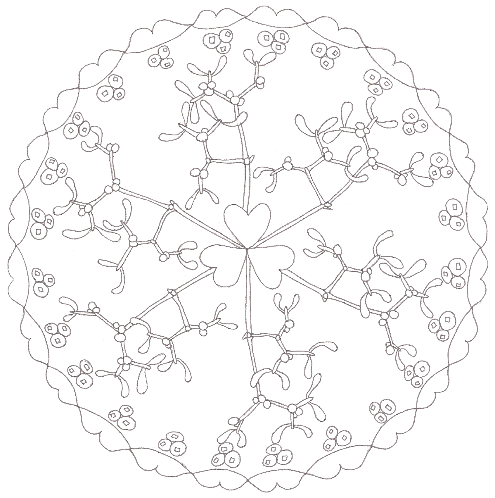 Mandala kerstkaart Maretak