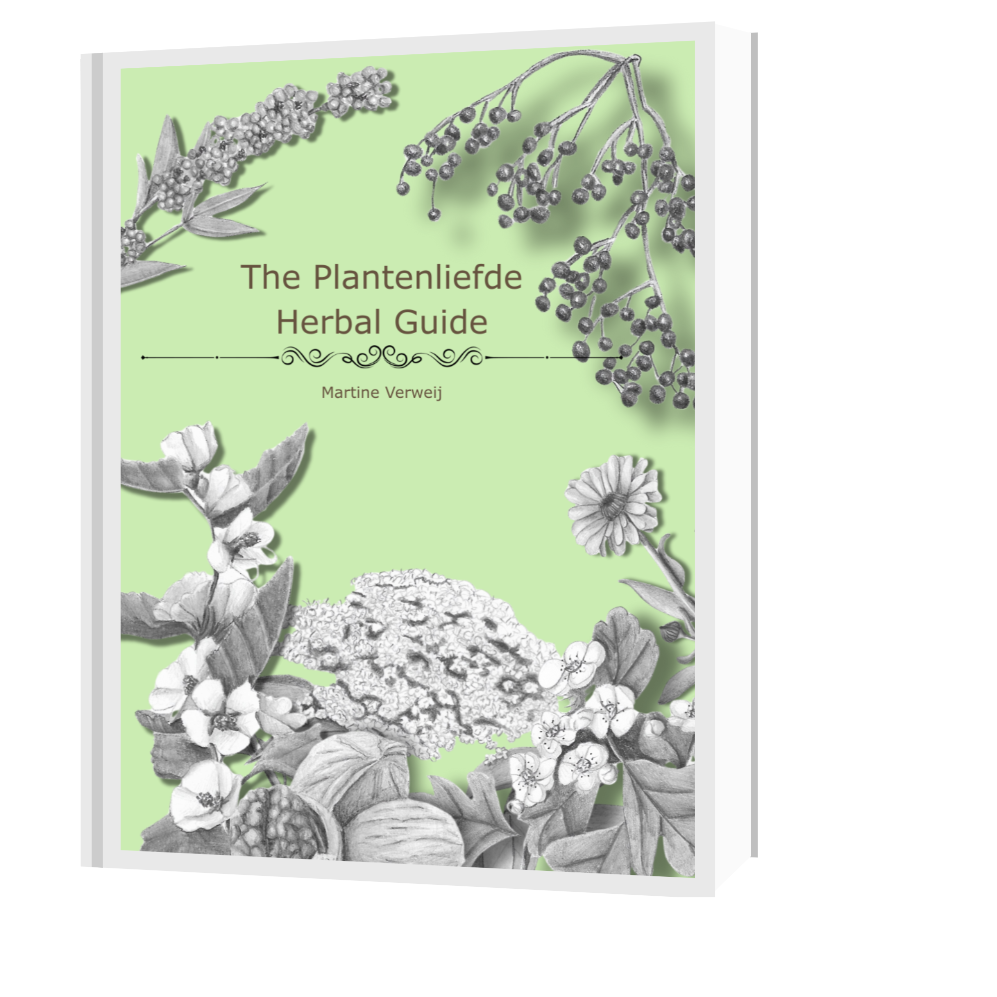 Cover of the practical herbal book by Plantenliefde.