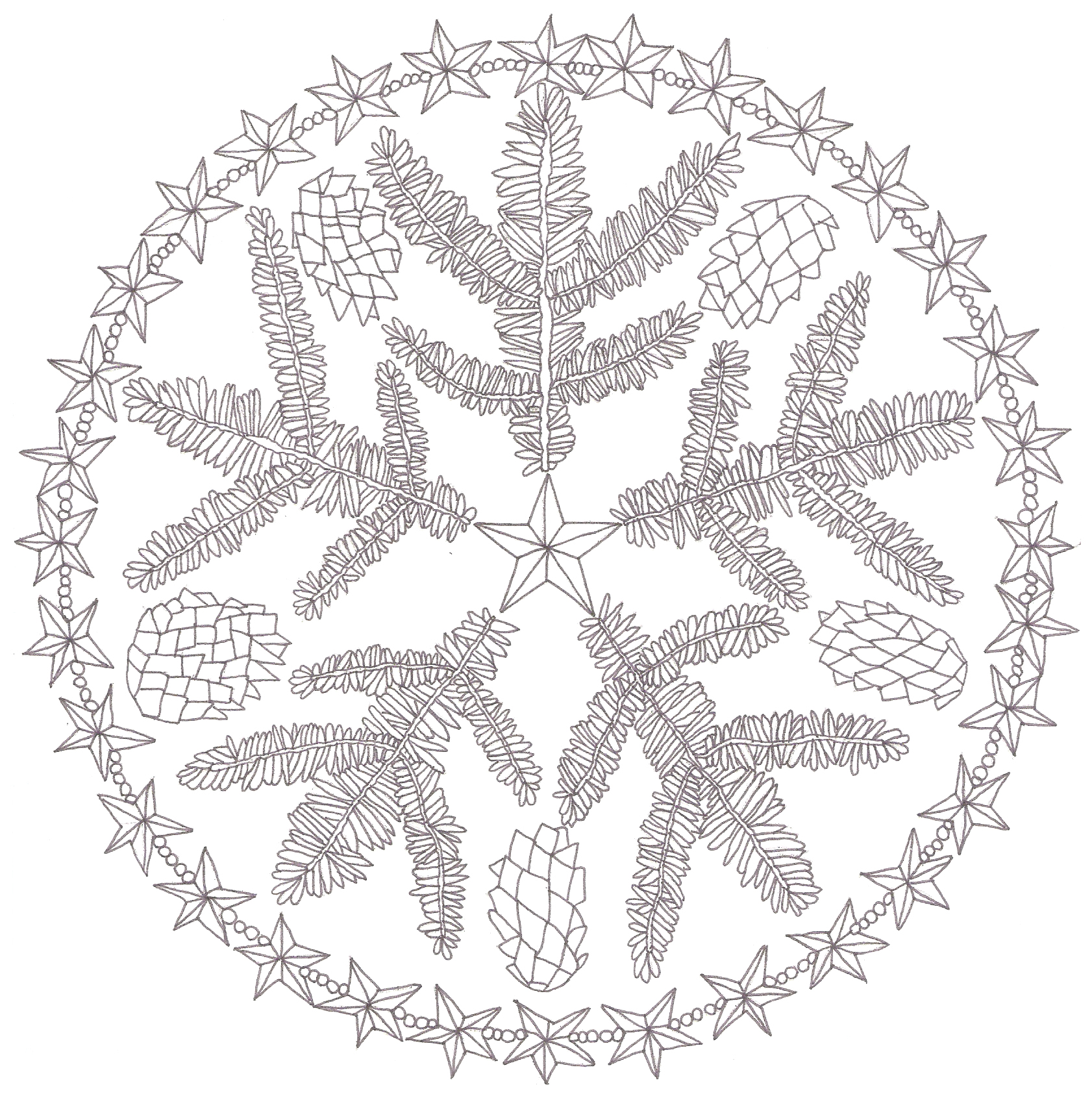 Mandala kerstkaart Spar