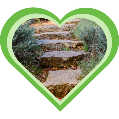 Stappen van de natuurlijke weg