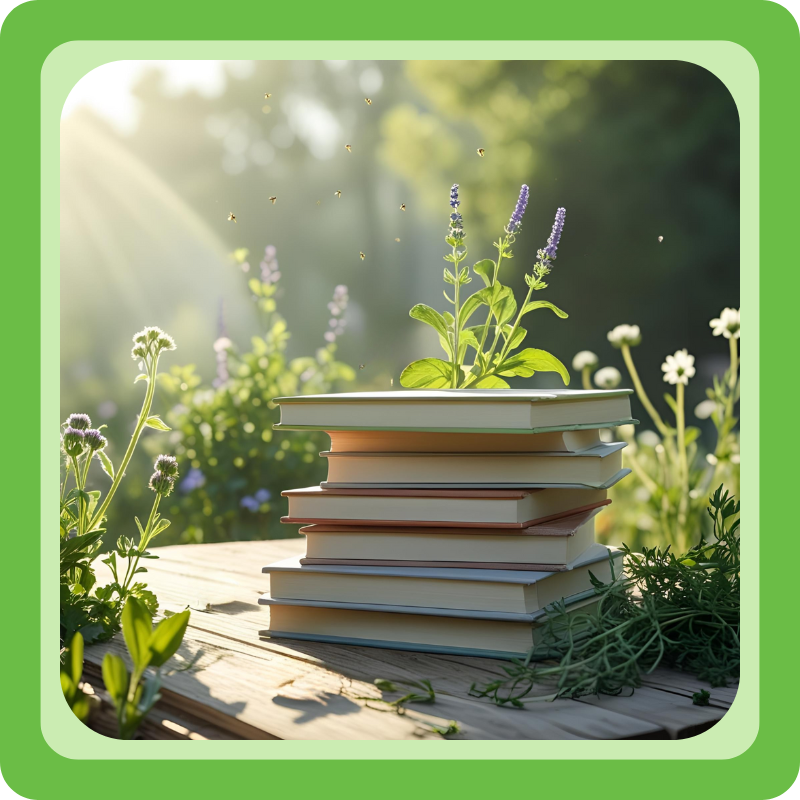 Boeken over kruidenleer, kookboek, plantverhalen